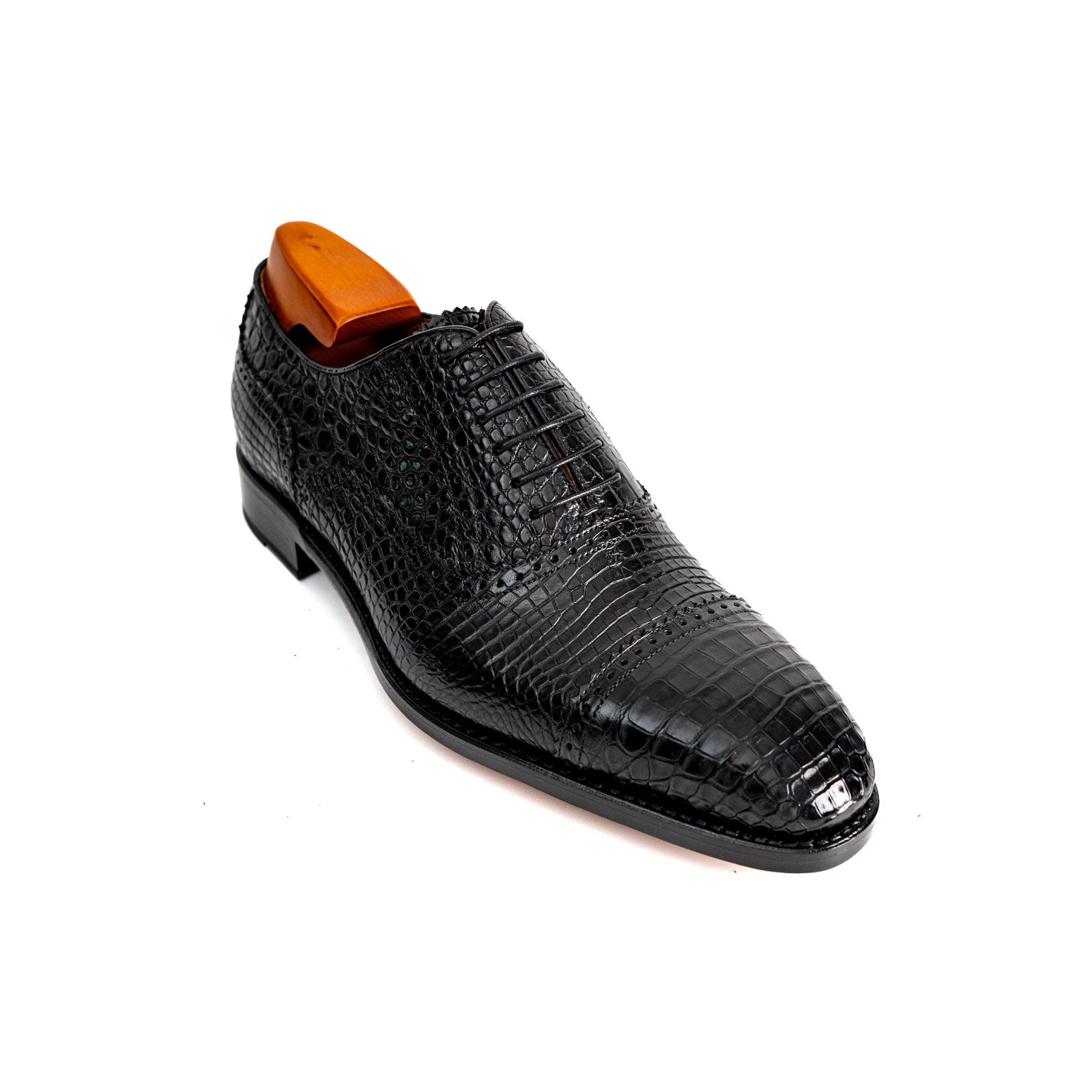 Black Crocodile Goodyear Oxfords