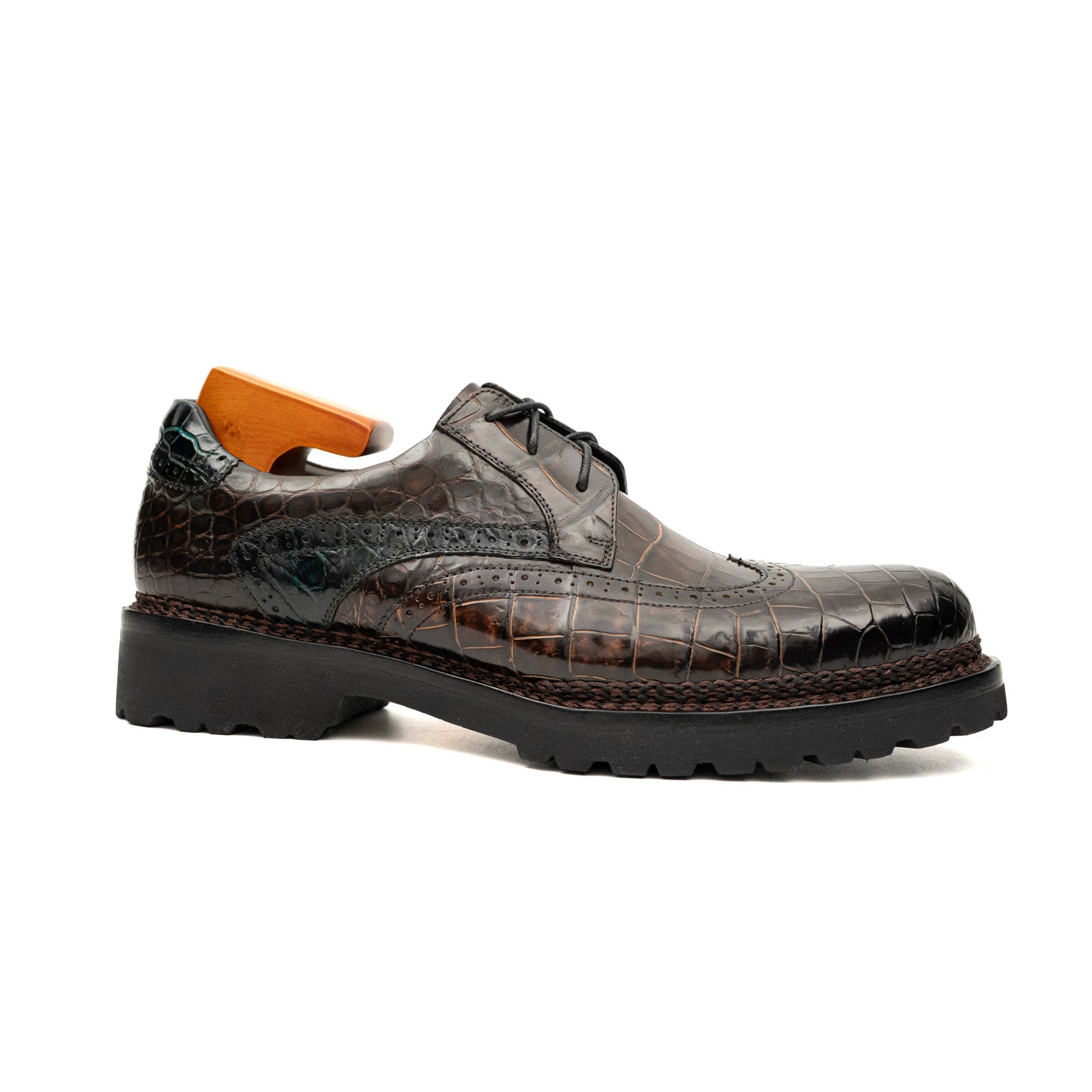 Crocodile Leather Norwegian Welted Shoes