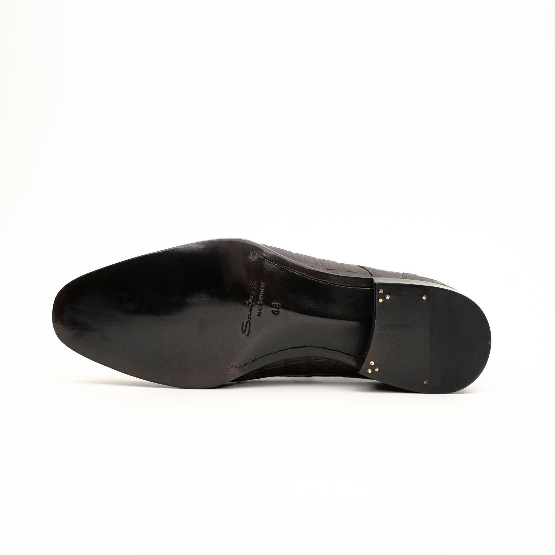 Dark Brown Crocodile-Textured Derby