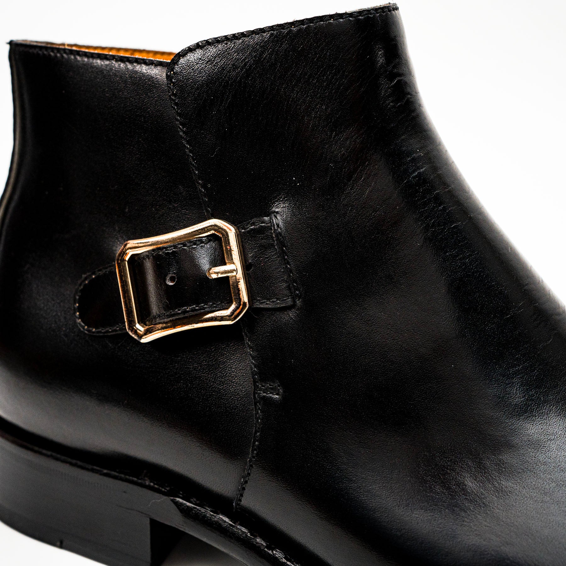 Black Calfskin Monk Strap Boot