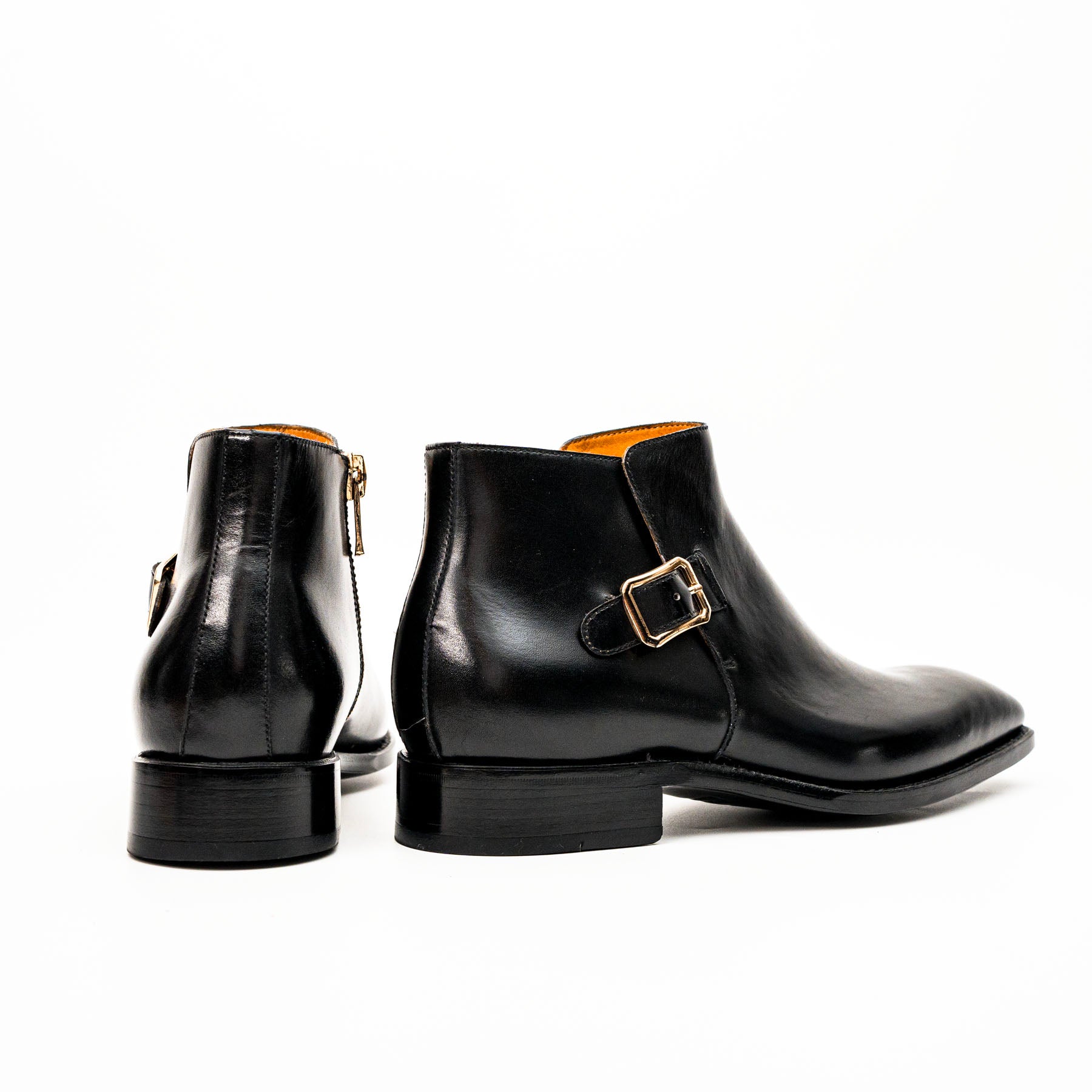 Black Calfskin Monk Strap Boot