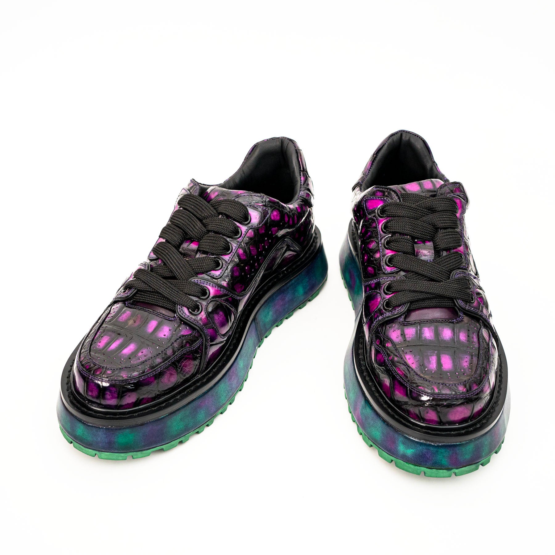 Purple Crocodile Platform Sneaker