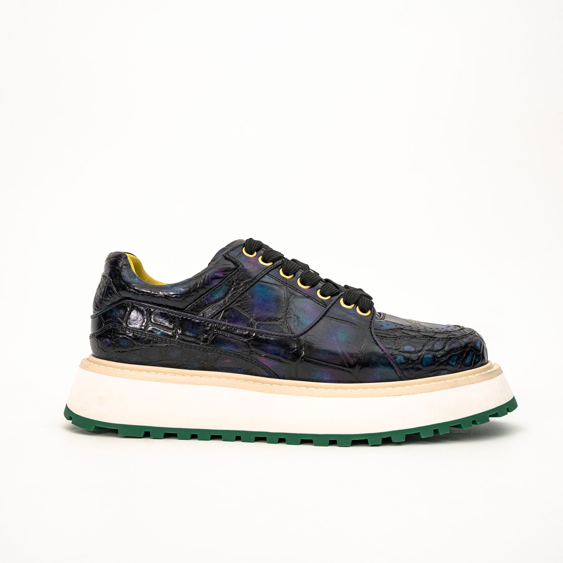 Midnight Crocodile Platform Sneaker