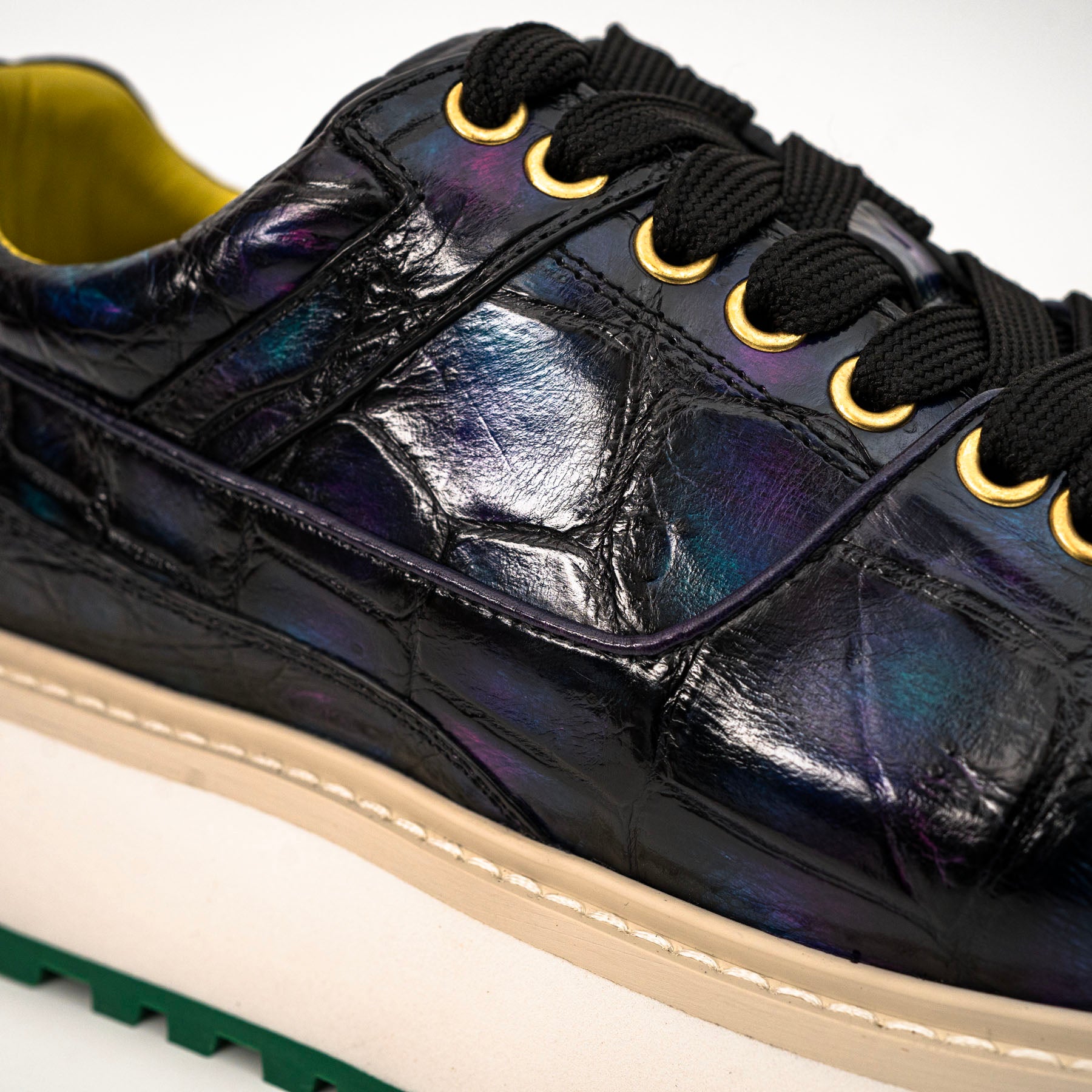 Midnight Crocodile Platform Sneaker