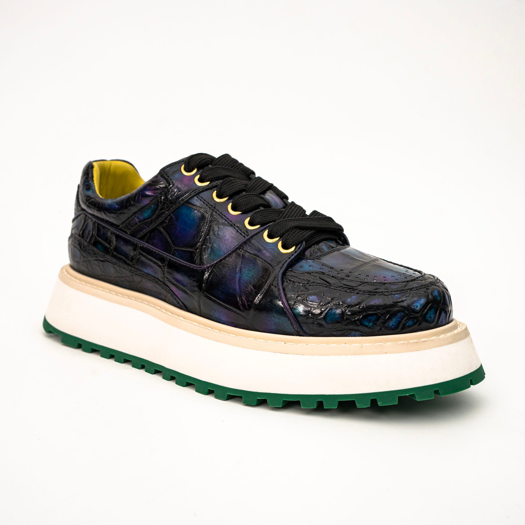 Midnight Crocodile Platform Sneaker