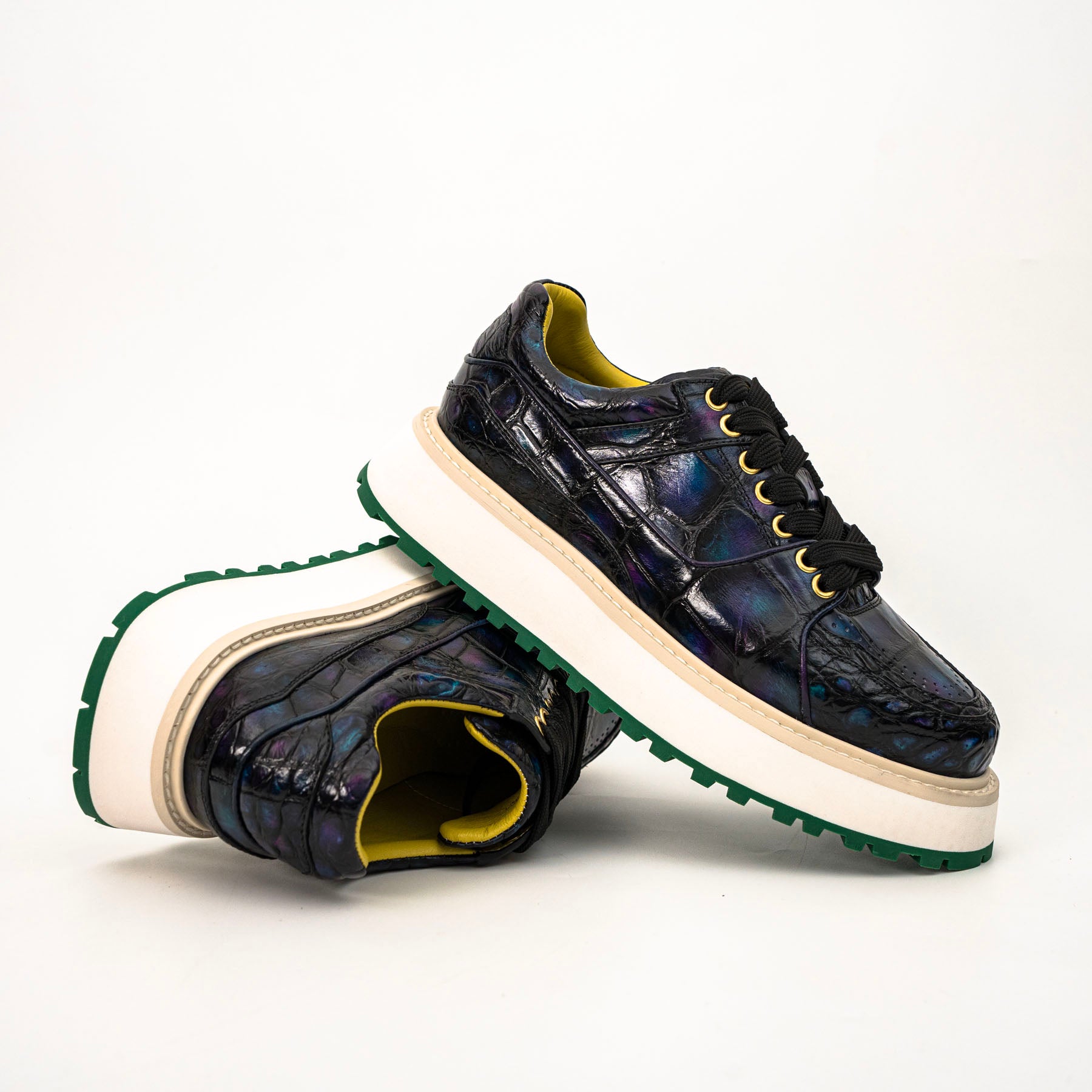 Midnight Crocodile Platform Sneaker
