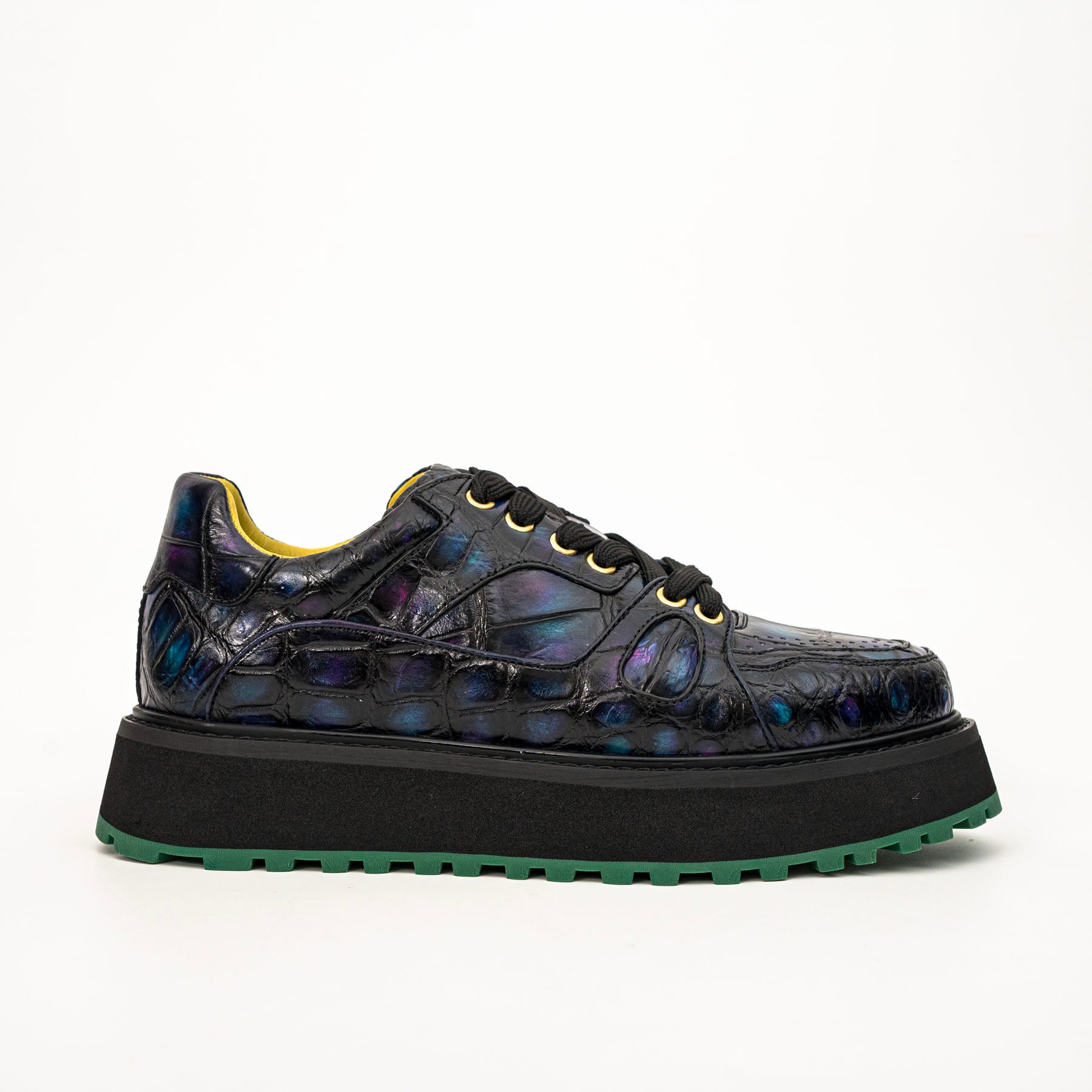 Iridescent Crocodile Platform Sneaker