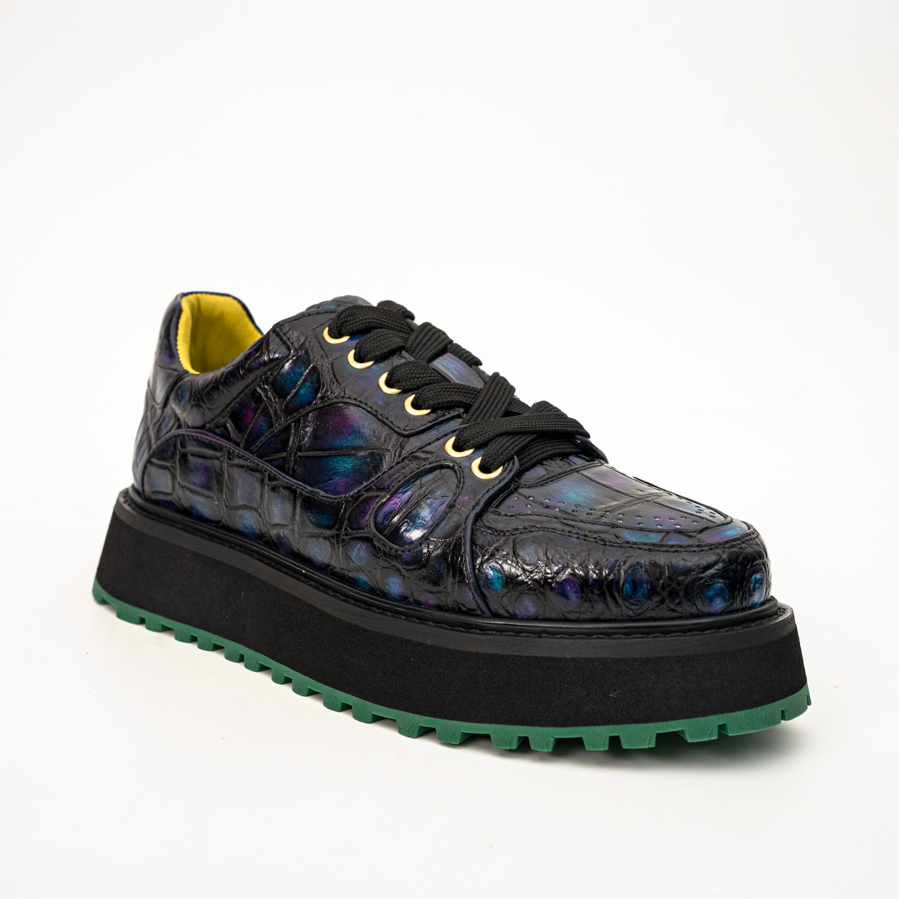 Iridescent Crocodile Platform Sneaker