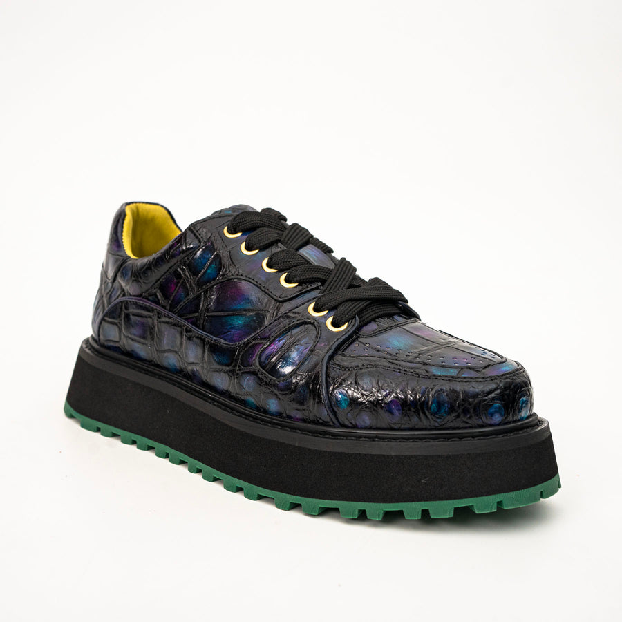 Iridescent Crocodile Platform Sneaker
