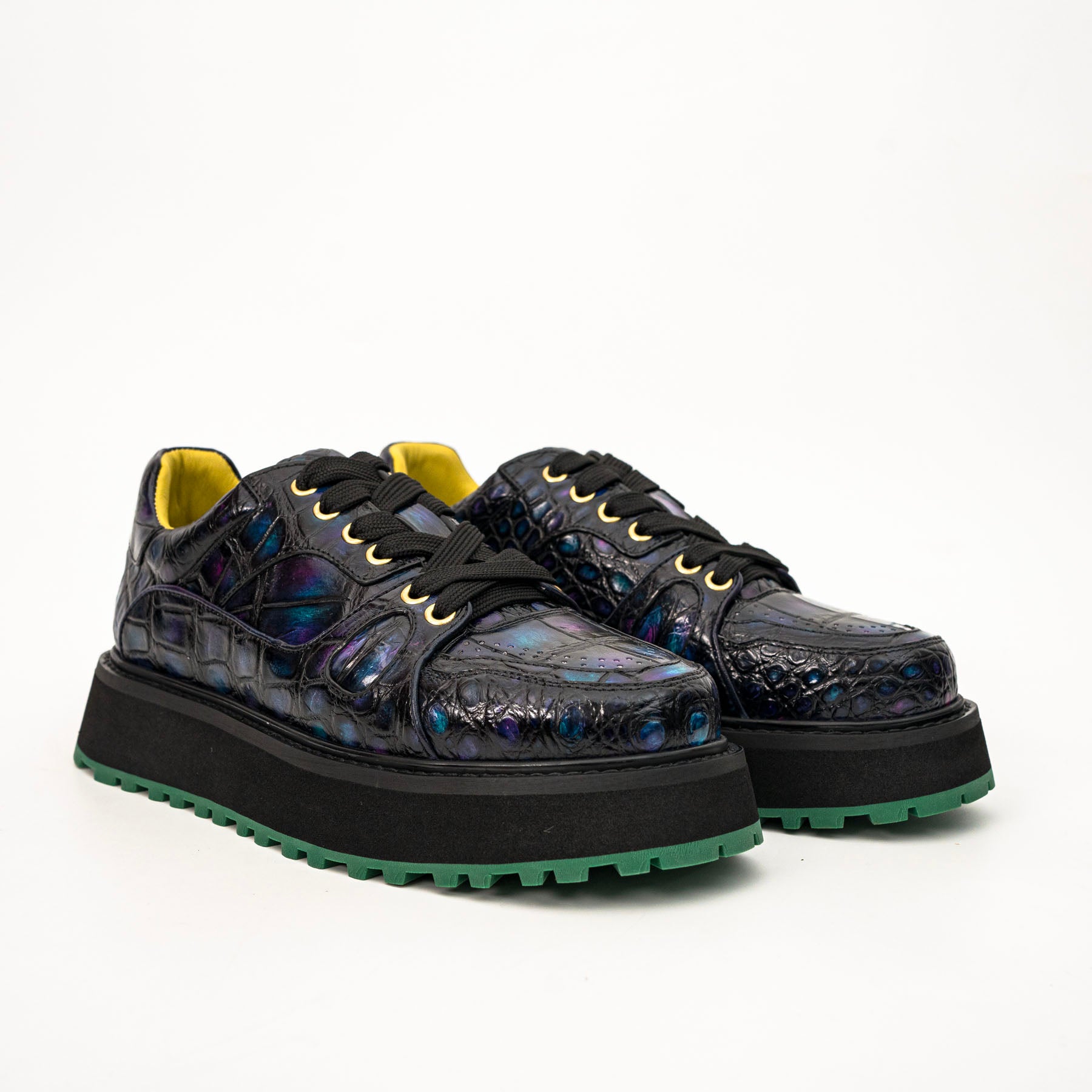 Iridescent Crocodile Platform Sneaker