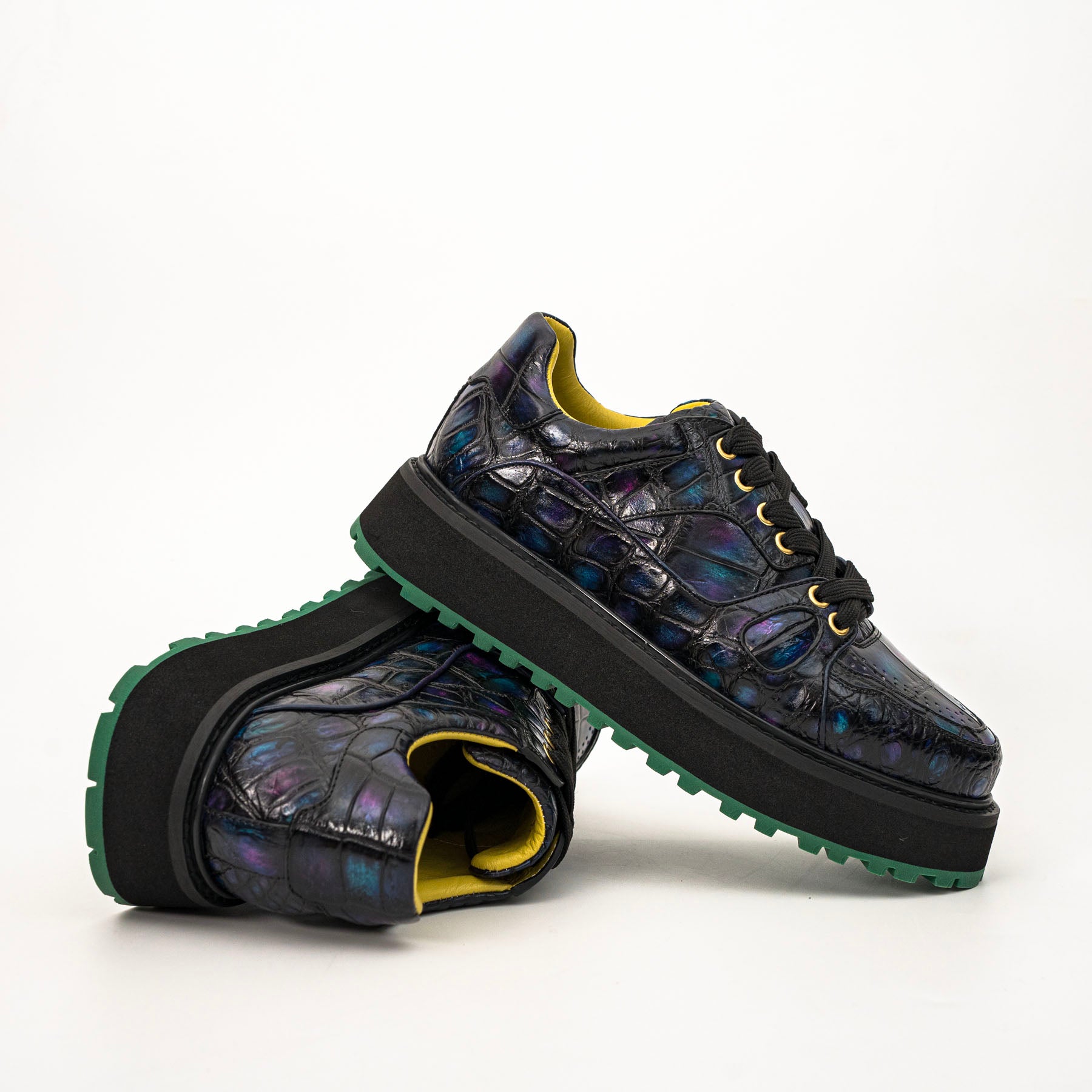 Iridescent Crocodile Platform Sneaker