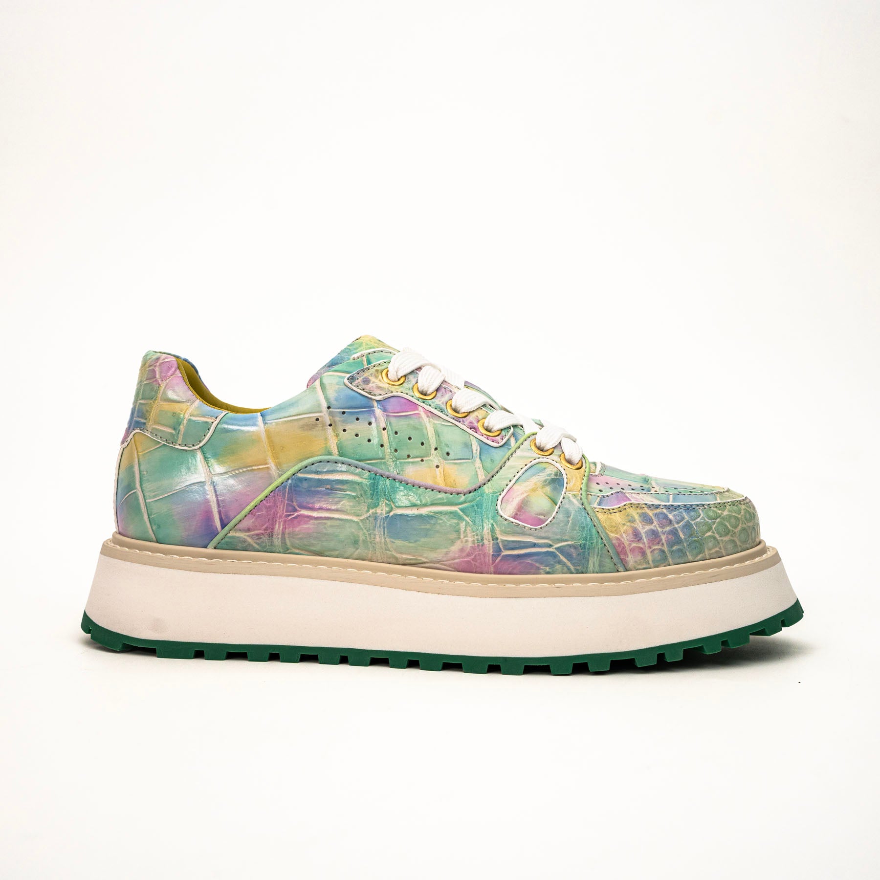 Pastel Crocodile Platform Sneaker