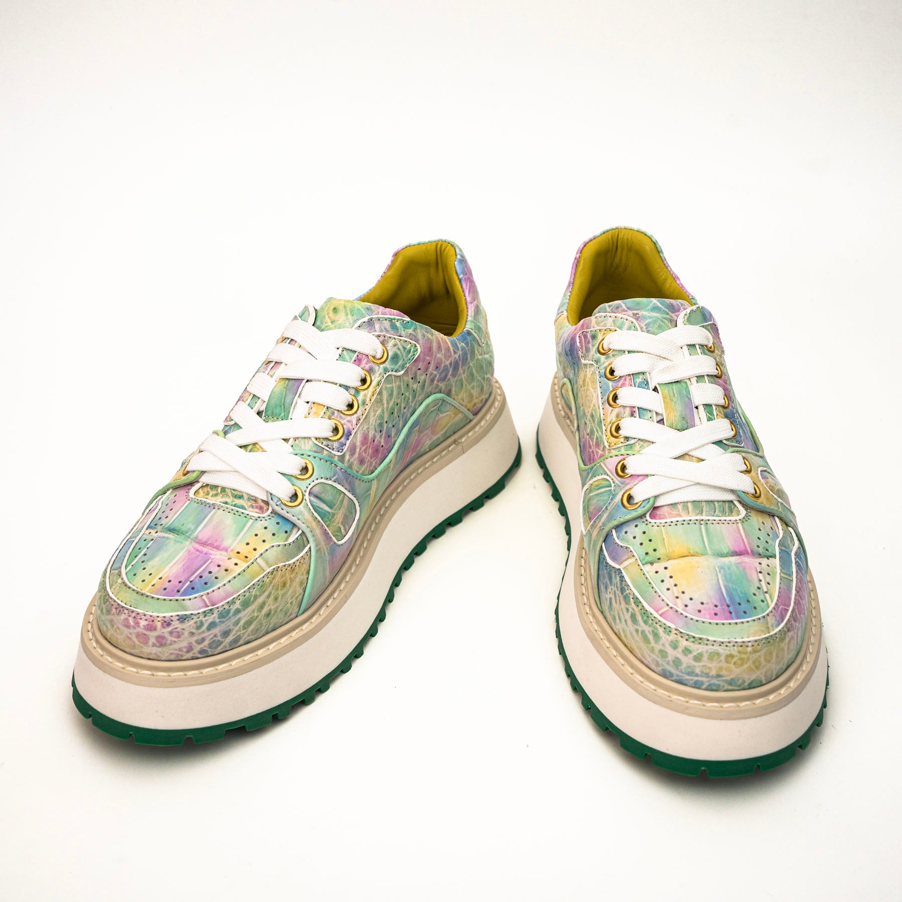Pastel Crocodile Platform Sneaker
