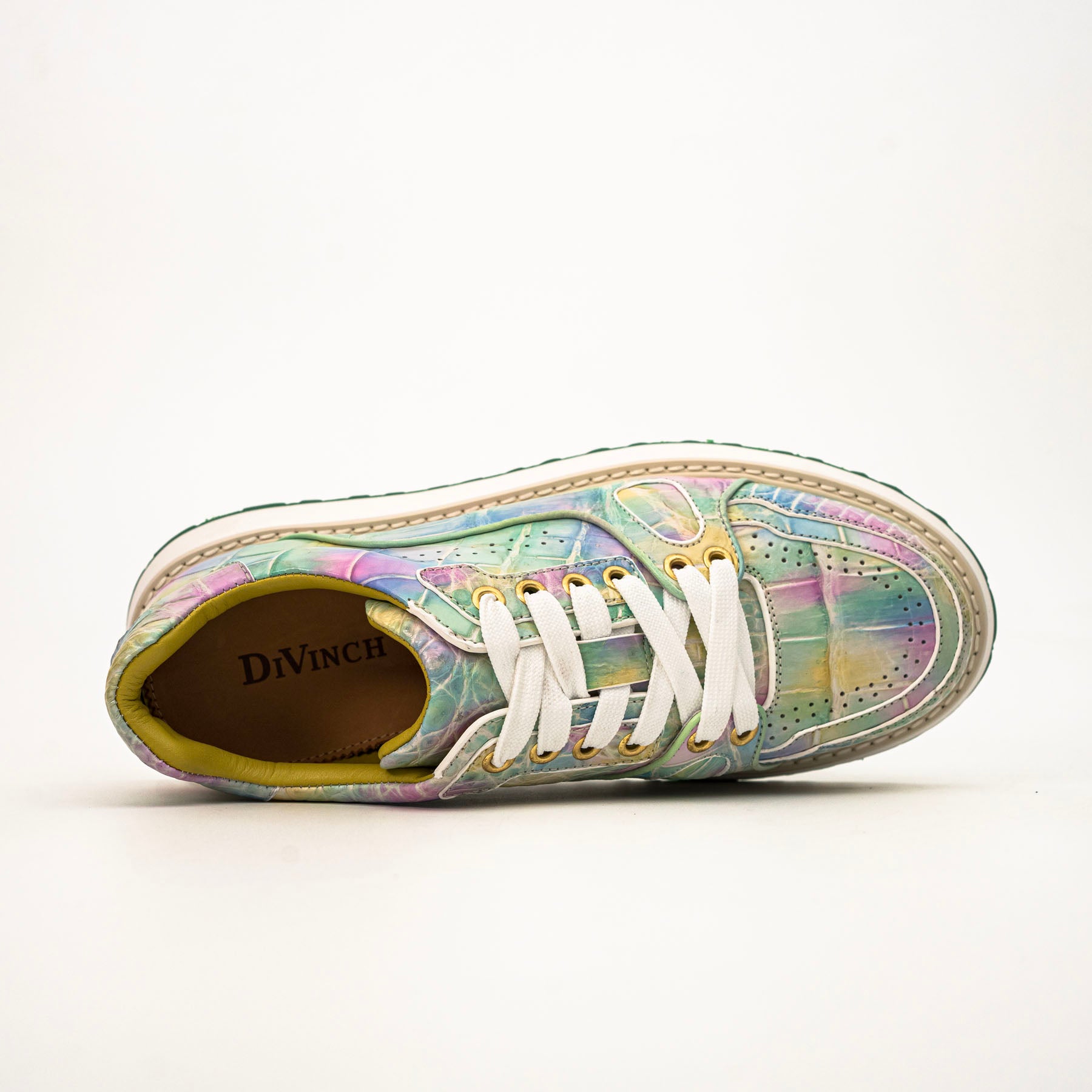 Pastel Crocodile Platform Sneaker