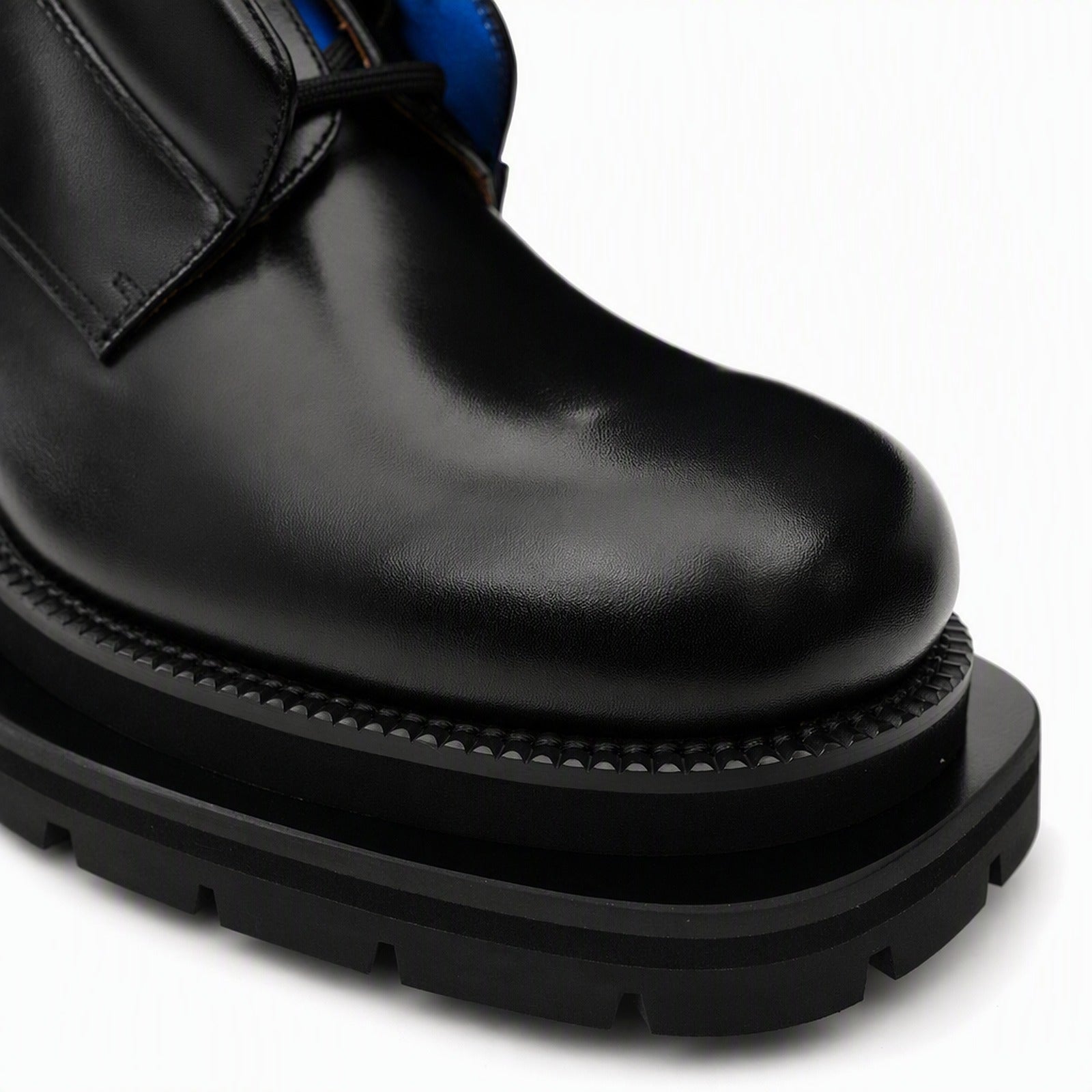 Zapatos derby de cuero negro con plataforma