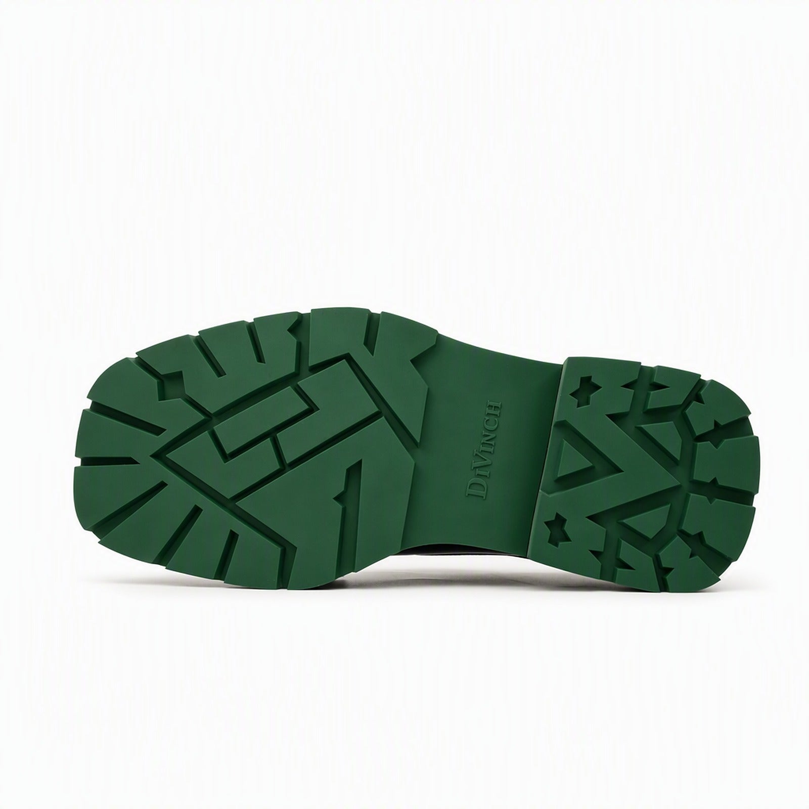 Black Green Lug Sole Derby Shoes