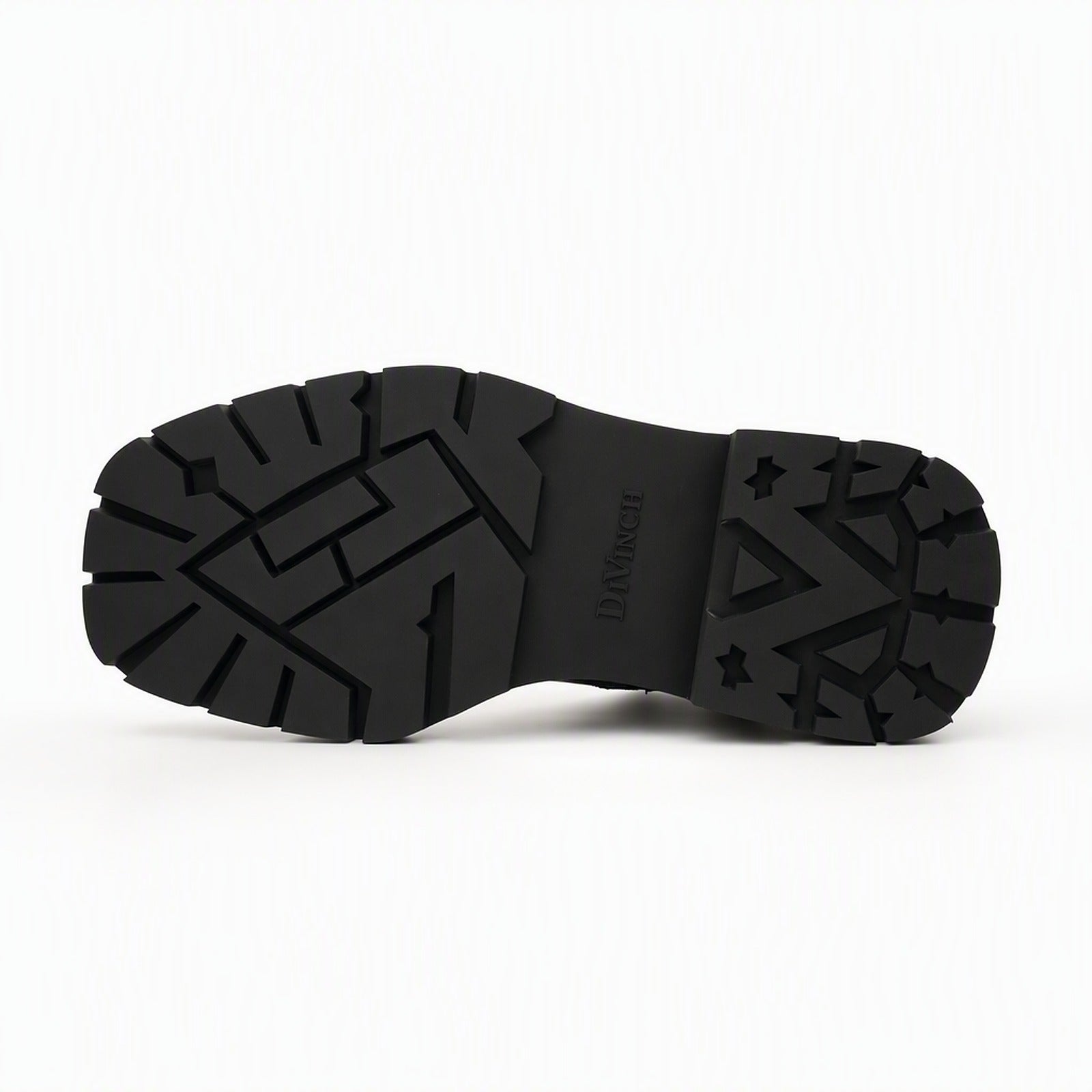 Black Blue Lug Sole Leather Boots