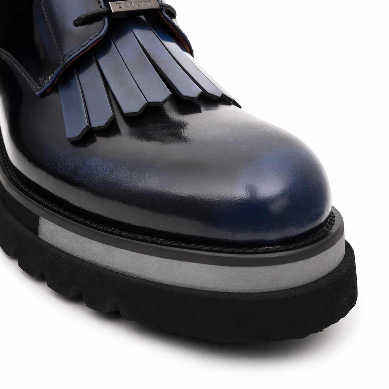 Black Patent Leather Lace-Up Boots
