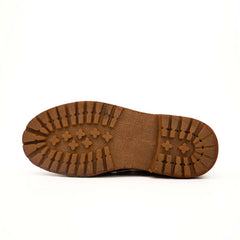 Brown Suede Lace-Up Combat Boots