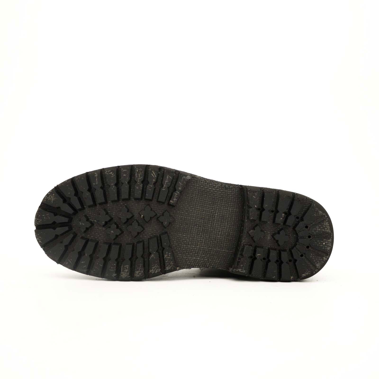 Black‑Grey Suede Lace-Up Combat Boots