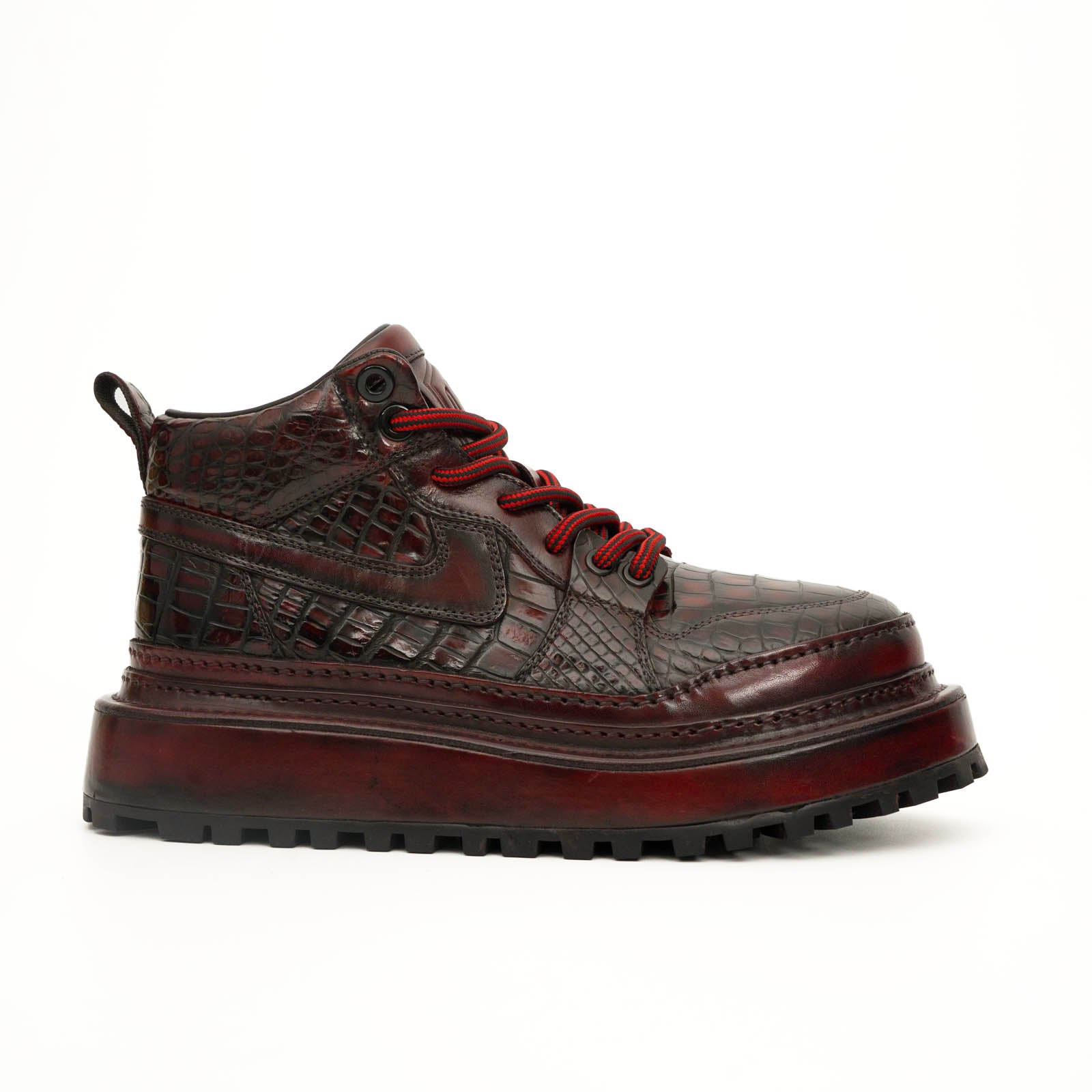 Sneakers Derby con plateau color cognac brunito