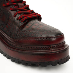Sneakers Derby con plateau color cognac brunito