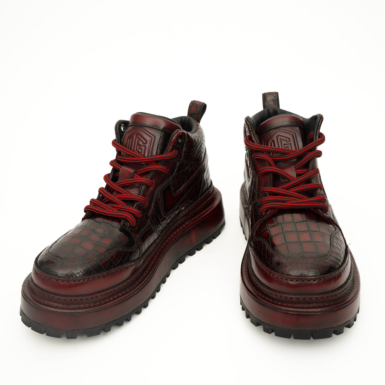 Sneakers Derby con plateau color cognac brunito