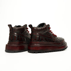 Sneakers Derby con plateau color cognac brunito