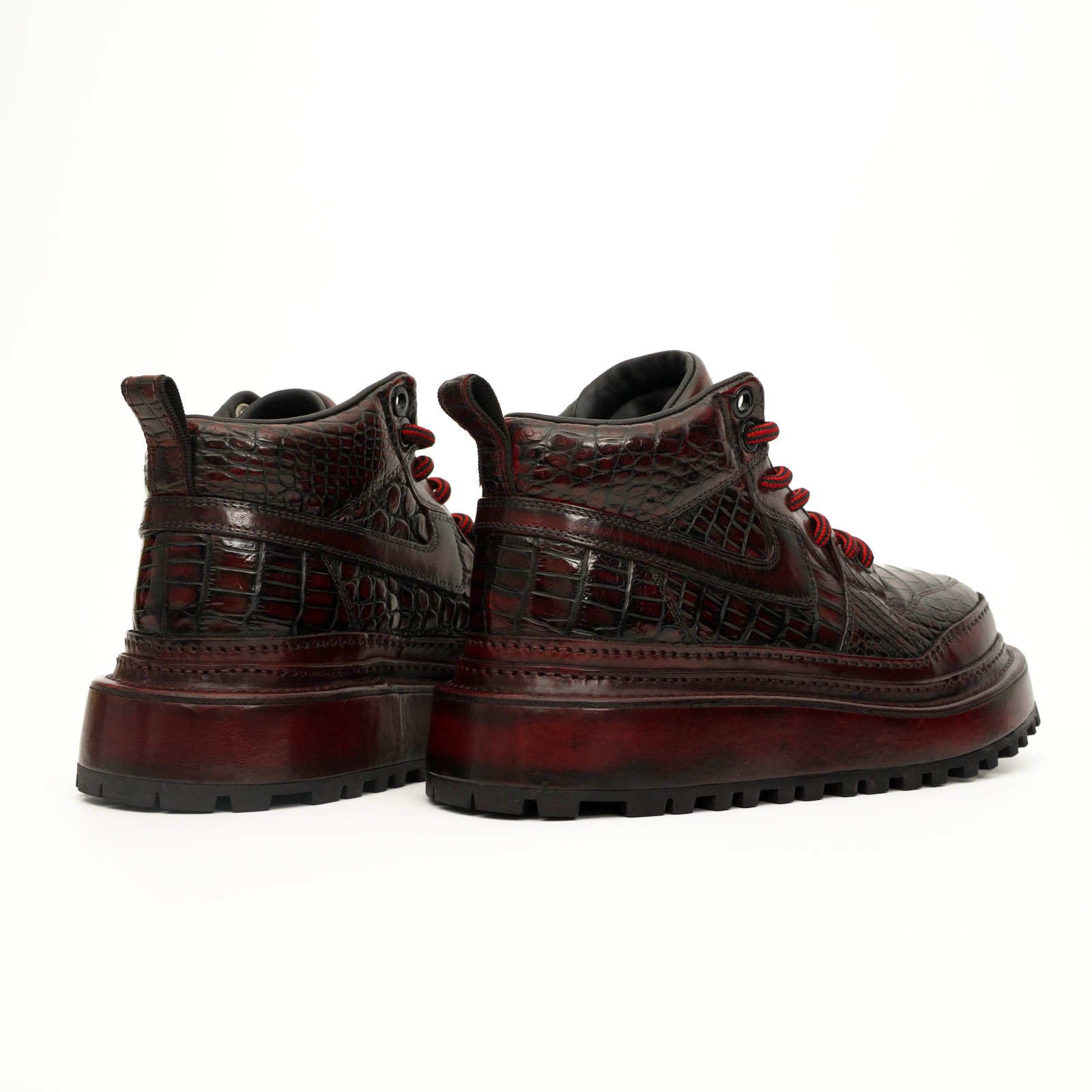 Sneakers Derby con plateau color cognac brunito