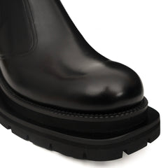 Bottines Chelsea noires à brogues avec semelle à crampons