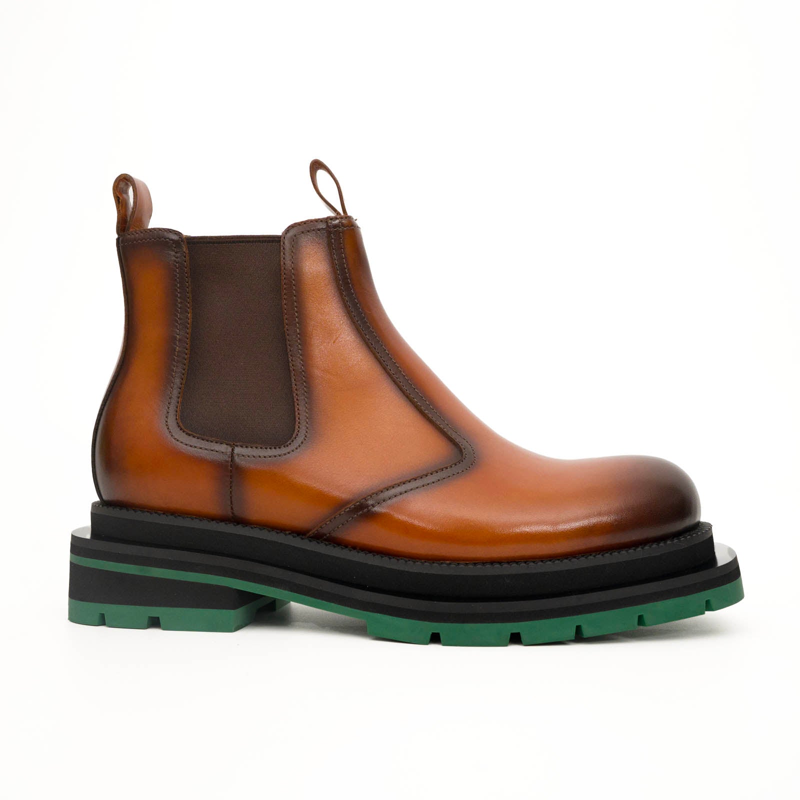 Sneakers Derby con plateau color cognac brunito