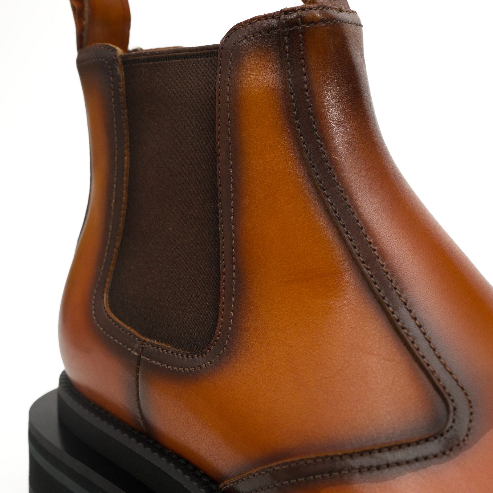 Sneakers Derby con plateau color cognac brunito