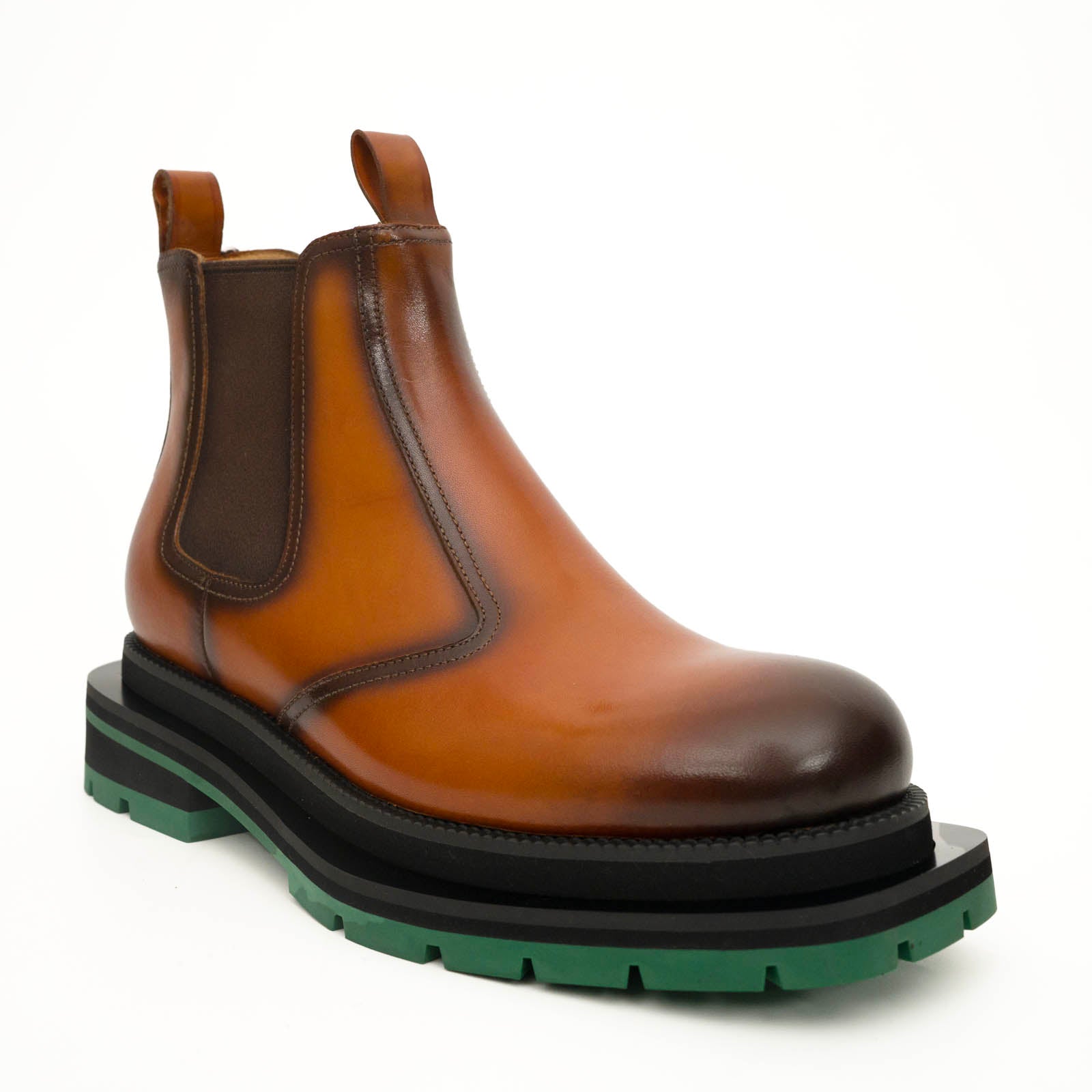 Sneakers Derby con plateau color cognac brunito