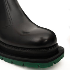 Bottines Chelsea noires à brogues avec semelle à crampons
