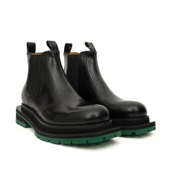 Bottines Chelsea noires à brogues avec semelle à crampons