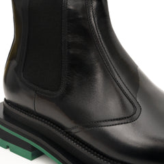 Bottines Chelsea noires à brogues avec semelle à crampons