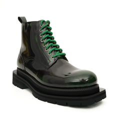 Sneakers Derby con plateau color cognac brunito