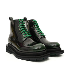 Sneakers Derby con plateau color cognac brunito