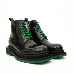Sneakers Derby con plateau color cognac brunito