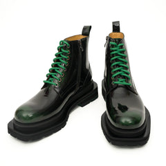 Sneakers Derby con plateau color cognac brunito