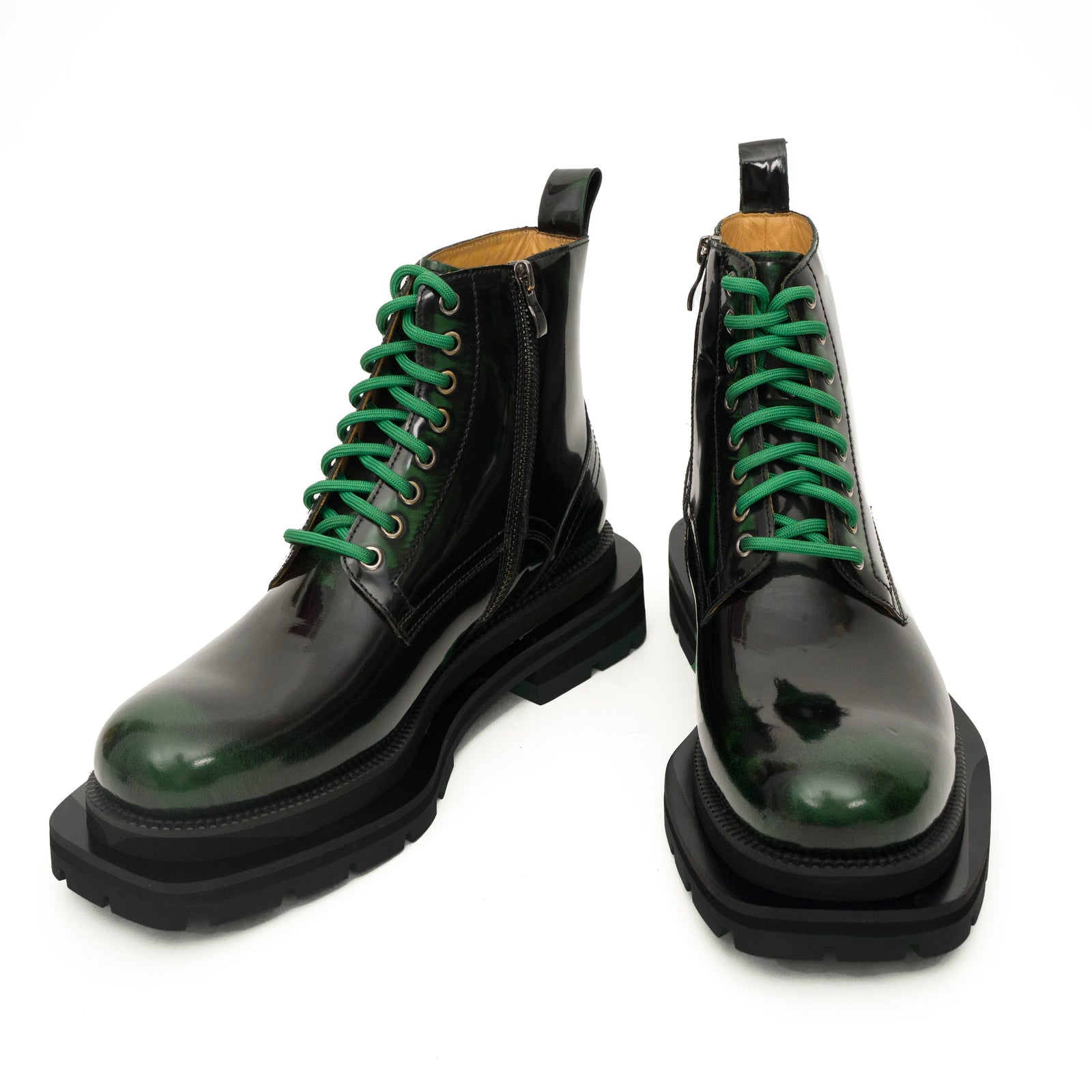 Sneakers Derby con plateau color cognac brunito
