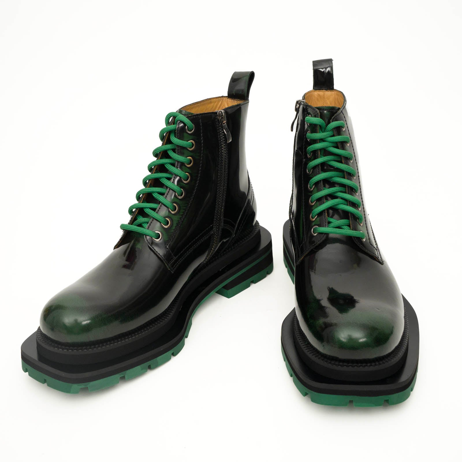 Sneakers Derby con plateau color cognac brunito