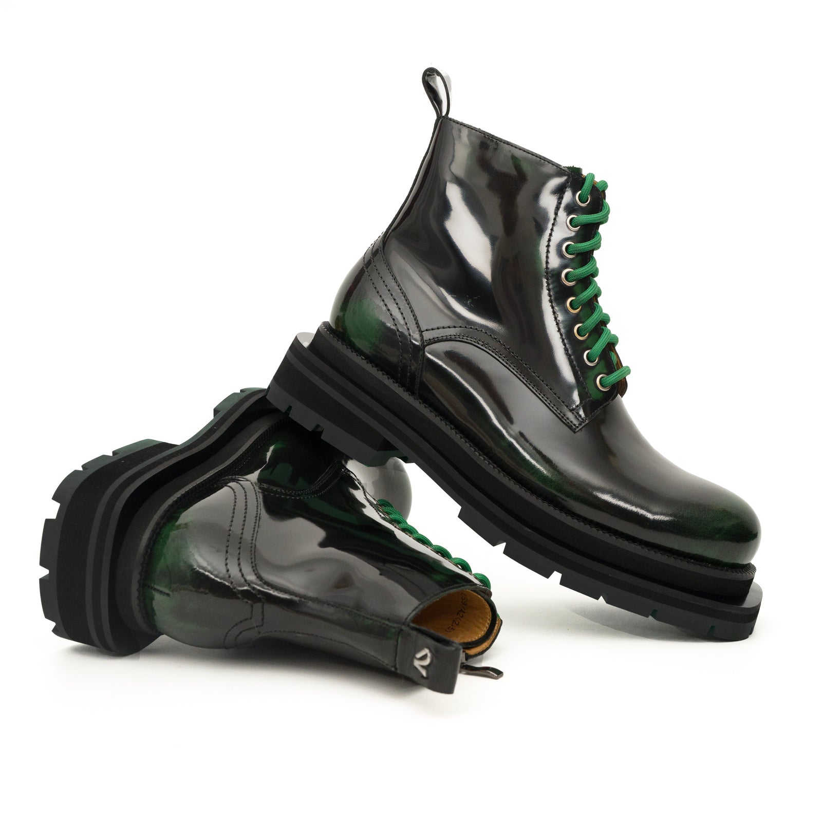 Sneakers Derby con plateau color cognac brunito