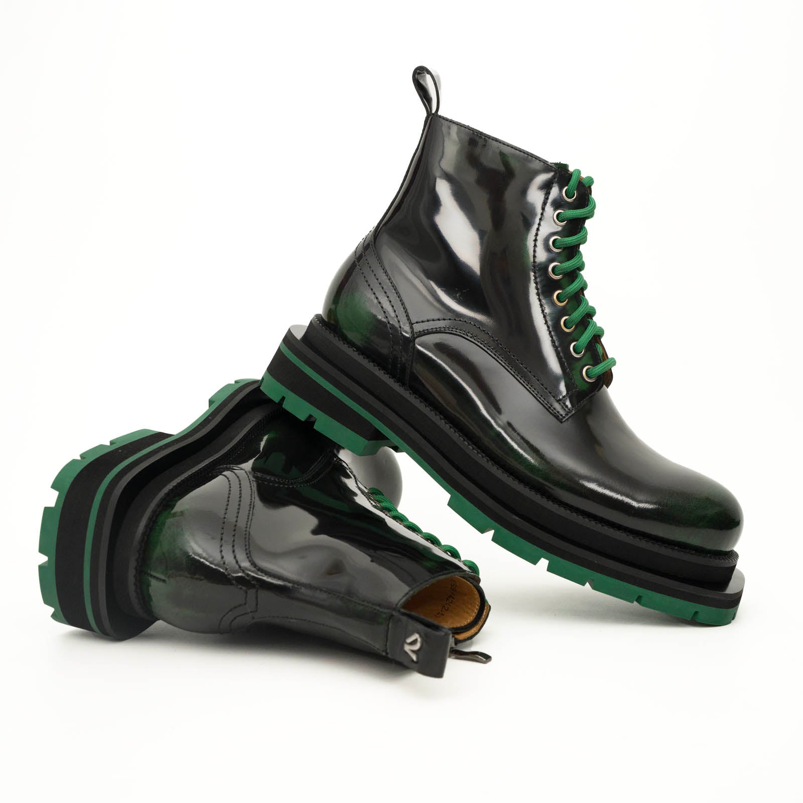Sneakers Derby con plateau color cognac brunito