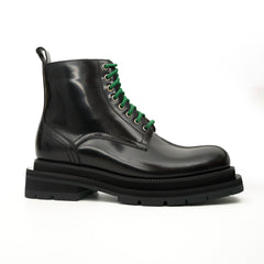 Sneakers Derby con plateau color cognac brunito