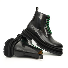 Sneakers Derby con plateau color cognac brunito
