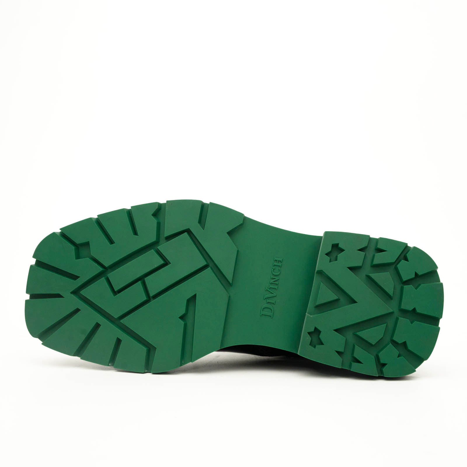 Black Lace-Up Boots with Green Sole