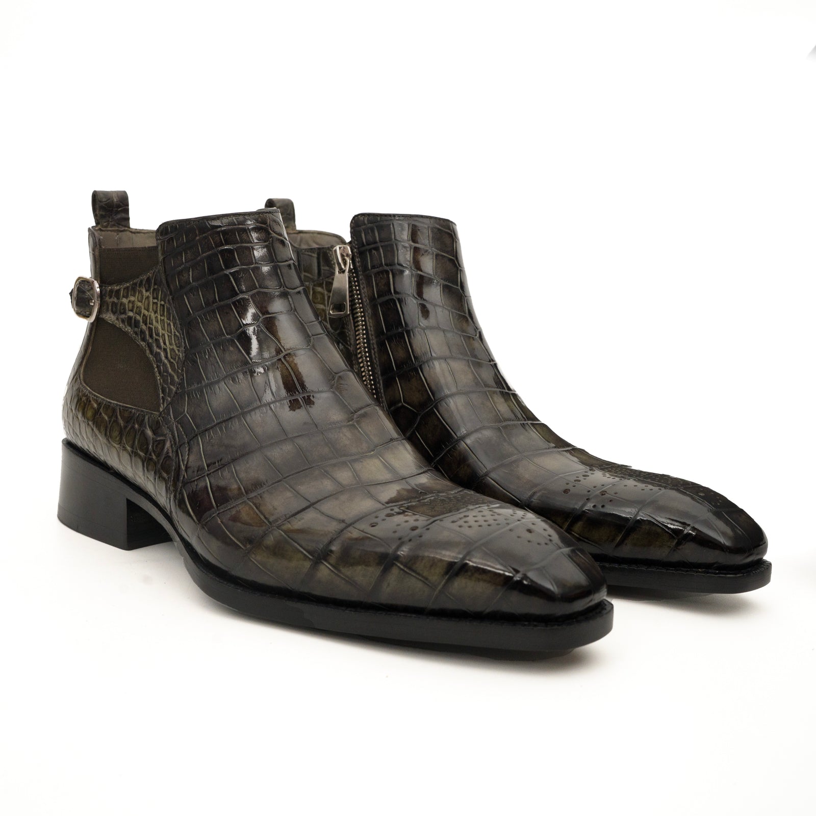 Derby en Crocodile Cognac Norvégien