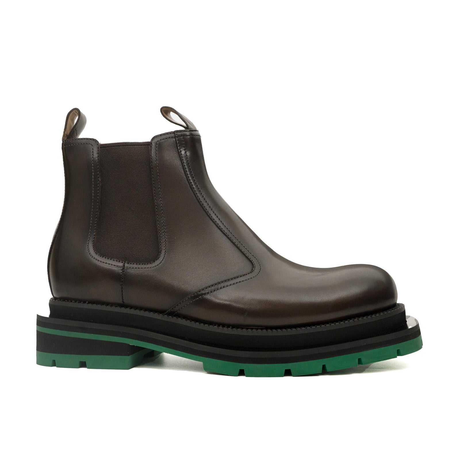 Bottines Chukka en cordovan lavé brun foncé