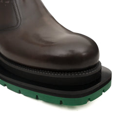 Bottines Chukka en cordovan lavé brun foncé